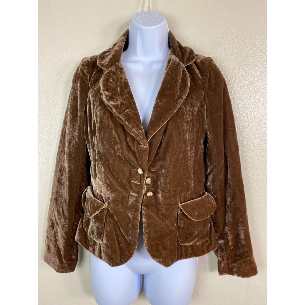 Stetson Womens Brown Velvet Blazer size XS Western Grunge Cowboy Whimsigoth